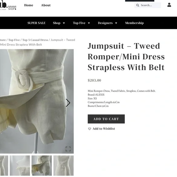 Alexis Cream Tweed Strapless Romper